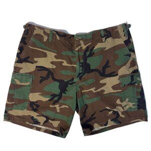 Tru Spec Army Camo Bdu Shorts 2XL Cargo Pockets Woodland Camo Tactical Rip Stop